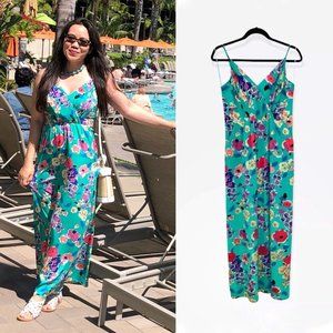 Yumi Kim Floral Print Satin Summer Midi Dress With Pockets MSRP:$298